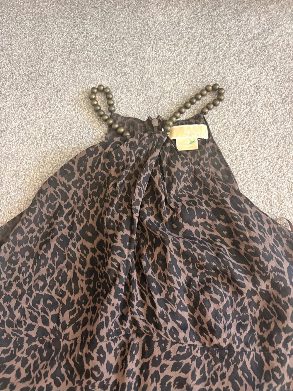 Michael Kors Brown Leopard Halter Cami Top